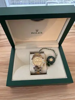 ROLEX COSMOGRAPH DAYTONA 40MM CHAMPAGNE DIAL YELLOW GOLD MENS TWO-TONE FULL SET