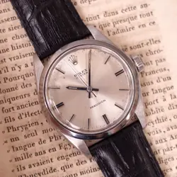 ROLEX 6426 OYSTER PRECISION 1969 SS HAND WOUND NEW LEATHER BELT WATCH ROLEX ANT