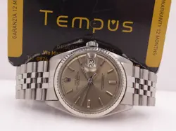 ROLEX DATEJUST JUBILEE 1601 ARDESIA TAUPE DIAL 18KT W.GOLD BEZEL 1971 AUTO WATCH
