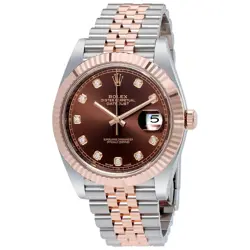 ROLEX DATEJUST 41 CHOCOLATE DIAMOND DIAL STEEL AND 18K EVEROSE GOLD JUBILEE