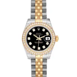 ROLEX DATEJUST STEEL YELLOW GOLD DIAMOND LADIES WATCH 179383 NOS BOX CARD