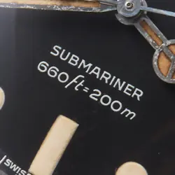 ROLEX SUBMARINER 5513 Black Borderless maxi dial all tritium 58 Number antiq...