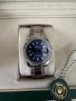 ROLEX DATEJUST 36MM BLUE FLUTED MOTIF DIAL MEN'S WATCH