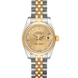 ROLEX DATEJUST STEEL YELLOW GOLD ROMAN DIAL LADIES WATCH 179173