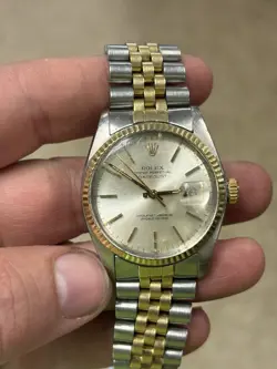 VINTAGE ROLEX DATEJUST AUTOMATIC TWO TONE MEN’S WATCH