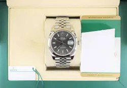 2018 ROLEX DATEJUST 126334 RHODIUM DIAL SS JUBILEE WITH PAPERS 41MM