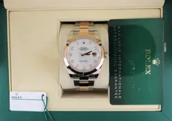 2022 ROLEX DATEJUST 126301 MOP DIAMOND DIAL TT 18KT OYSTER ROSE WITH PAPERS 41MM