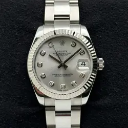 ROLEX DATEJUST 178274 31 18K WHITE GOLD STEEL DIAMOND SILVER DIAL LADIES WATCH