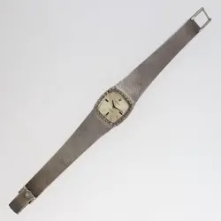 ROLEX 2611 PRECISION SILVER DIAL SS HAND-WOUND LADIES WRIST WATCH SQUARE TYPE