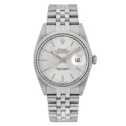 ROLEX OYSTER PERPETUAL DATEJUST 36MM STAINLESS STEEL WATCH 16030