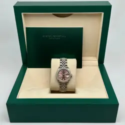 ROLEX DATEJUST 279384RBR 28MM STEEL PINK DIAL AUTOMATIC LADIES WATCH