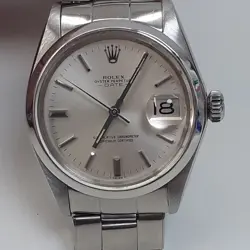 ROLEX DATE 34 MM STEEL OYSTER SILVER AUTOMATIC WATCH 1500 CIRCA 1974