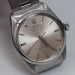 ROLEX AIR KING SUPER PRECISION 34MM STEEL OYSTER AUTOMATIC WATCH 5500 CIRCA 1963
