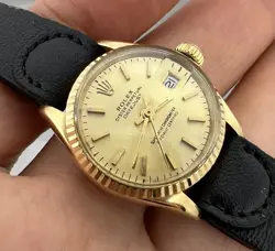 ROLEX DATEJUST AUTOMATIC CAL 1161 SOLID GOLD 18K REF 6517  WOMAN'S WATCH 25 MM