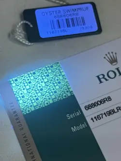Rare ROLEX GENUINE 18K White Gold 116719BLRO GMT Master II Yr 2016 Warranty Card