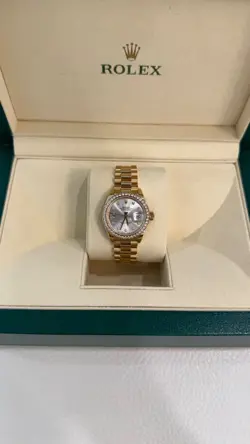 ROLEX DATEJUST 279138RBR 28MM YELLOW GOLD DIAMOND SILVER ROMAN DIAMOND DIAL
