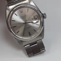 ROLEX DATE 34 MM STEEL OYSTER SILVER AUTOMATIC WATCH 1500 CIRCA 1966