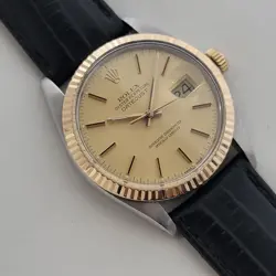 MENS ROLEX OYSTER REF 16013 DATEJUST 36MM 18K SS DATE 1980S AUTOMATIC RA490B