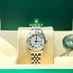 ROLEX 179174 LADY-DATEJUST 26MM STEEL WHITE GOLD WHITE ROMAN DIAL JUBILEE