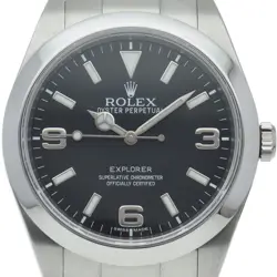ROLEX Explorer 1 early model 214270 Stainless Steel mensWatch black USED