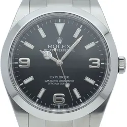ROLEX Explorer 1 early model 214270 Stainless Steel mensWatch black USED