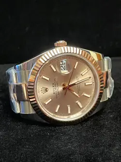 2022 Rolex Mens Datejust 126331 Sundust Rose 18kt TT Oyster No Papers 41mm