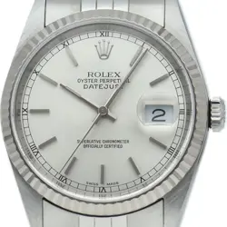 ROLEX DATEJUST MEN'S WATCH 16234(K) K18WG/STAINLESS STEEL MENSWATCH SILVER USED
