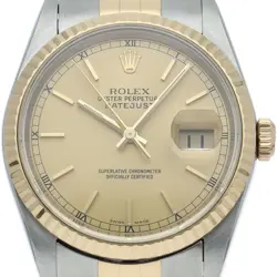 ROLEX DATEJUST MEN'S WATCH 16233(Y) K18YG/STAINLESS STEEL MENSWATCH CHAMPAGN...