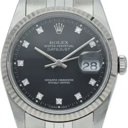 ROLEX DATEJUST MEN'S WATCH 10P DIAMOND 16234G(L) K18WG/STAINLESS STEEL MENSW...