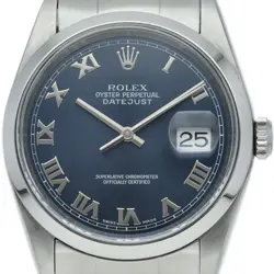 ROLEX DATEJUST MEN'S WATCH 16200(Y) STAINLESS STEEL MENSWATCH BLUE USED