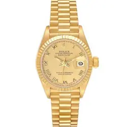 ROLEX PRESIDENT DATEJUST YELLOW GOLD ROMAN DIAL LADIES WATCH 69178