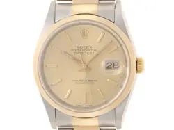ROLEX DATE JUST 16203 YG CHAMPAGNE AUTOMATIC UNISEX #074