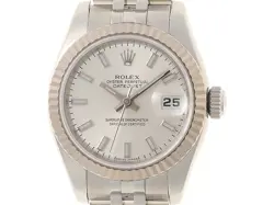 ROLEX DATE JUST 26 179174 K18WG SILVER BAR COLOR AUTOMATIC #106