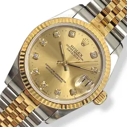 ROLEX DATEJUST BOYS 68273G K18YG/SS/10P DIAMOND #OK637