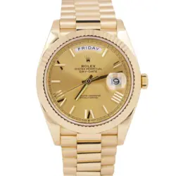 2023 ROLEX DAY-DATE PRESIDENT 40MM CHAMPAGNE ROMAN 18K YELLOW GOLD 228238 BOX