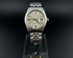 ROLEX 1601 OYSTER PERPETUAL DATEJUST AUTOMATIC WATCH FLUTED GOLD BEZEL PATINA