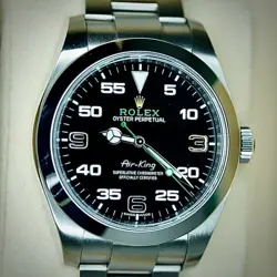ROLEX AIR-KING 116900 BLACK DIAL 40MM STAINLESS STEEL WATCH BOX & PAPERS