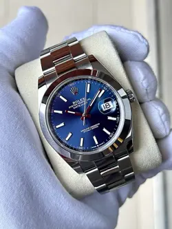 ROLEX DATEJUST 41 BLUE DIAL 41MM 2022 BOX & PAPERS 126300