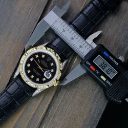 ROLEX MENS DATEJUST 2 TONE 18K YELLOW GOLD DIAMOND & STEEL QUICKSET WATCH 16233