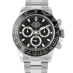ROLEX DAYTONA BLACK DIAL STEEL WATCH 116500LN