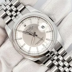 Rolex Datejust Silver Tuxedo Dial 36mm 116200 Steel Jubilee Watch