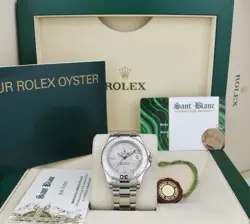 ROLEX - PLATINUM & SS YACHMASTER 35MM MIDSIZE PLATINUM DIAL 168622 - SANT BLANC