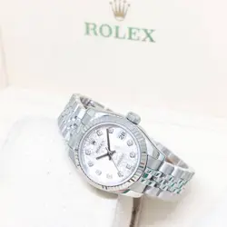 ROLEX 26MM SILVER JUBILEE DIAMONDS DATEJUST REF: 179174 (2017)