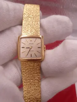 1960S ROLEX PRECISION VINTAGE LADIES WATCH 18KT GOLD CALIBER 1400 MESH BAND