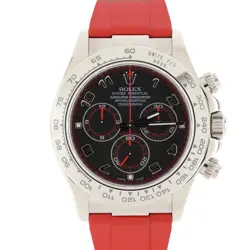 ROLEX DAYTONA COSMOGRAPH 18K WHITE GOLD BLACK RACING 40MM REDRUBBER 116519 WATCH