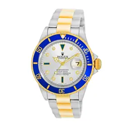 ROLEX STAINLESS STEEL & 18K YELLOW GOLD 40MM SUBMARINER 16613 BOX WARRANTY