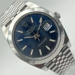 ROLEX DATEJUST 41MM BLUE DIAL 126300 SMOOTH BEZEL W/ BOX & TAGS