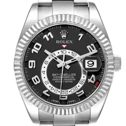 ROLEX SKY-DWELLER WHITE GOLD BLACK DIAL MENS WATCH 326939