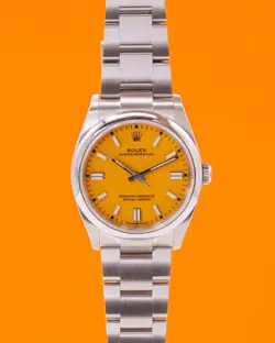UNWORN ROLEX OYSTER PERPETUAL 36MM 126000 YELLOW STAINLESS STEEL 2022