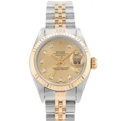 ROLEX DATEJUST 26 69173 FACTORY CHAMPAGNE DIAMOND DIAL JUBILEE LADIES WATCH